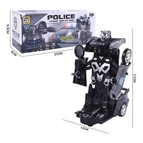 Voiture de Police à 360  Transformable Robot - Noir