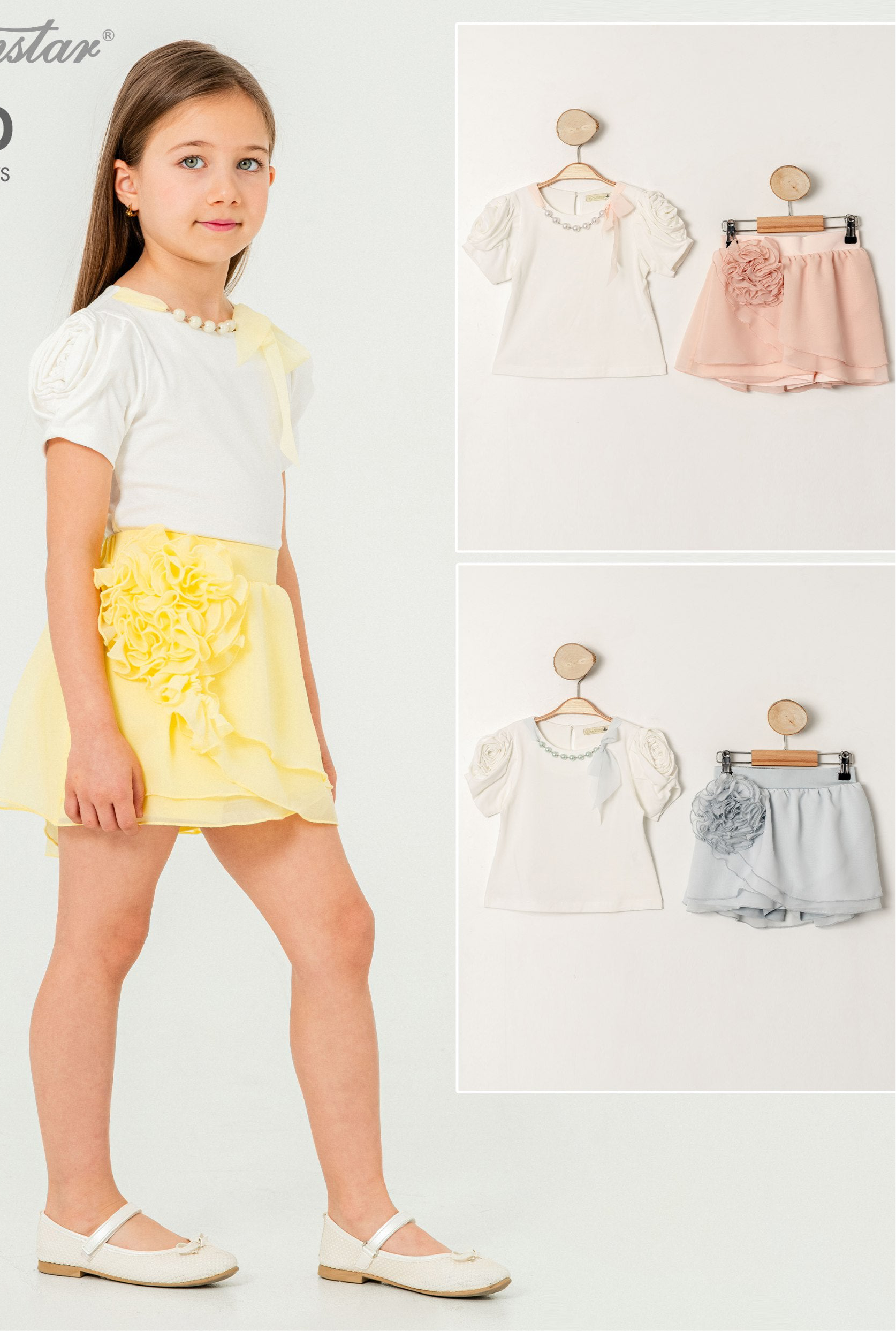 Ensemble Haut Perlé & Jupe