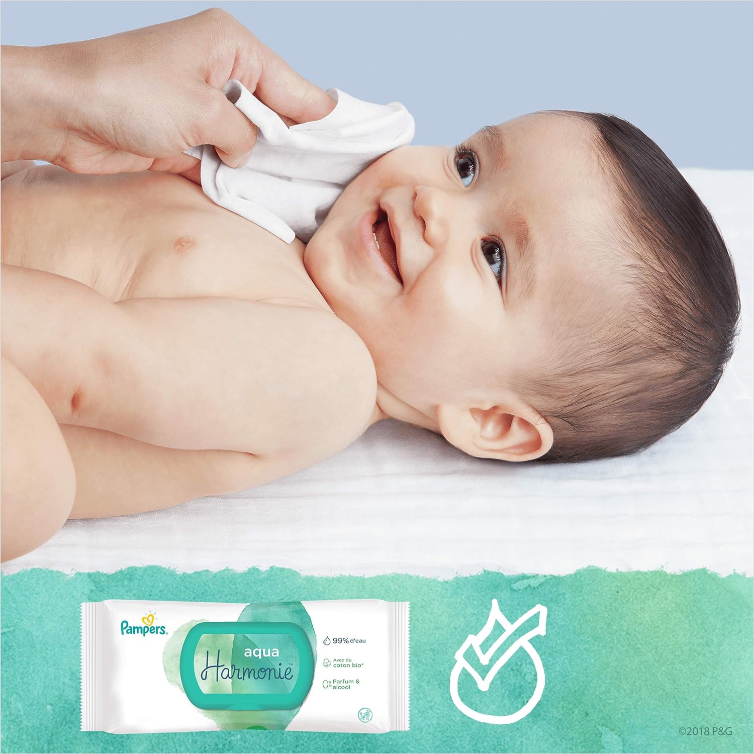 Lingettes pampers aqua pures