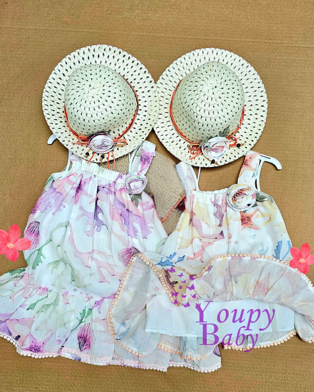 robe d'été avec chapeau assorti