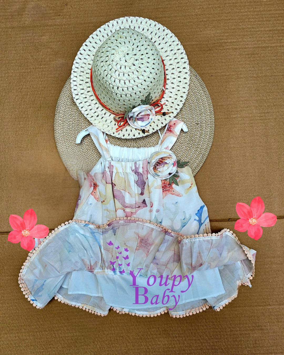 robe d'été avec chapeau assorti
