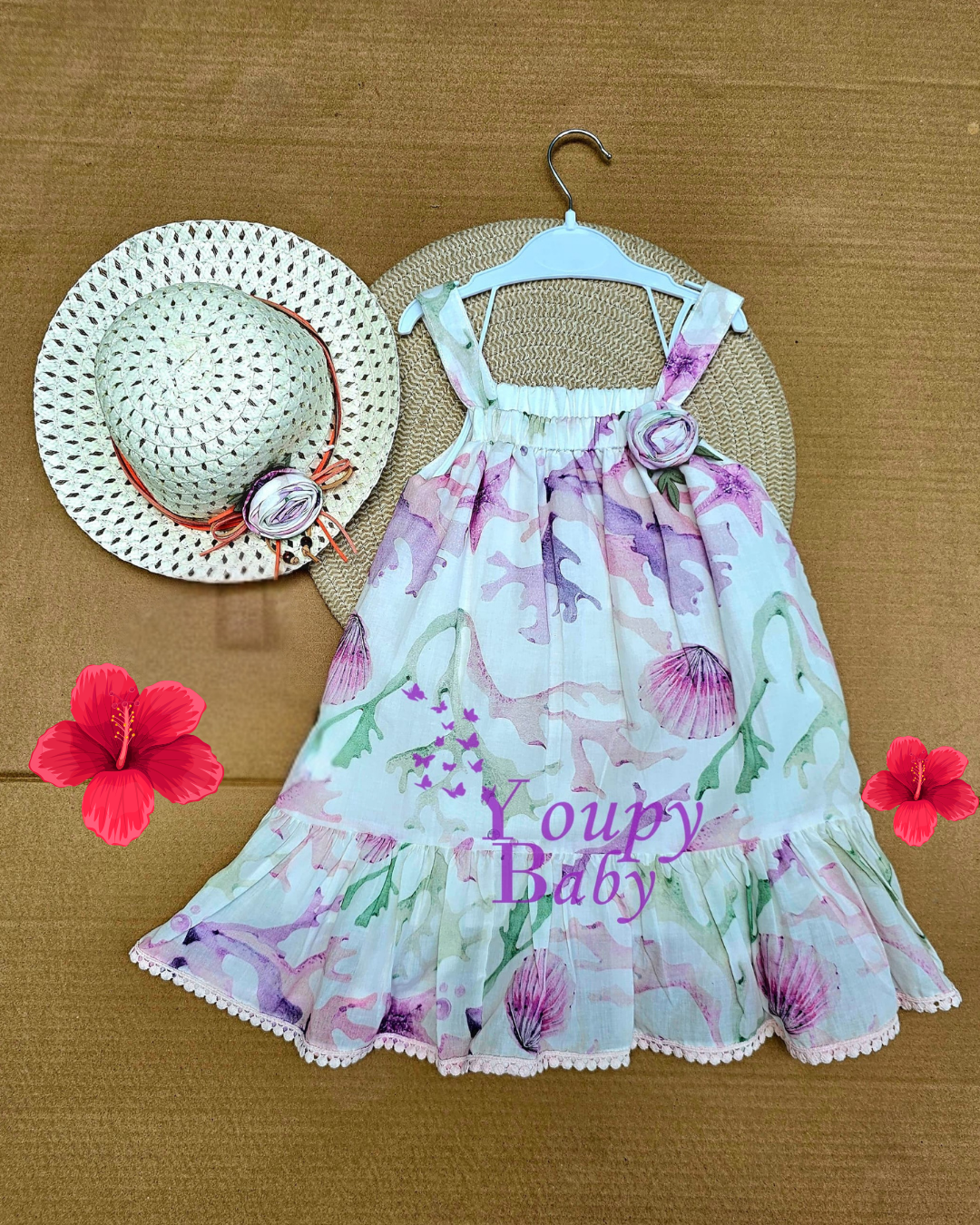 robe d'été avec chapeau assorti