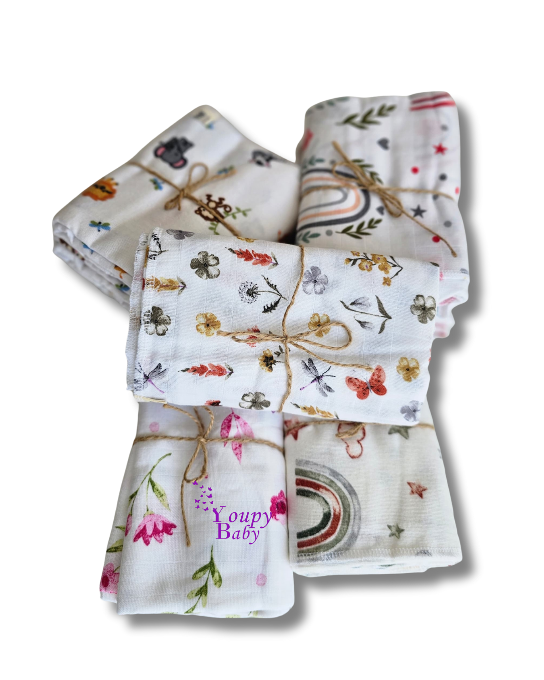 LOT DE 2 LANGE EN MOUSSELINE ET COTON