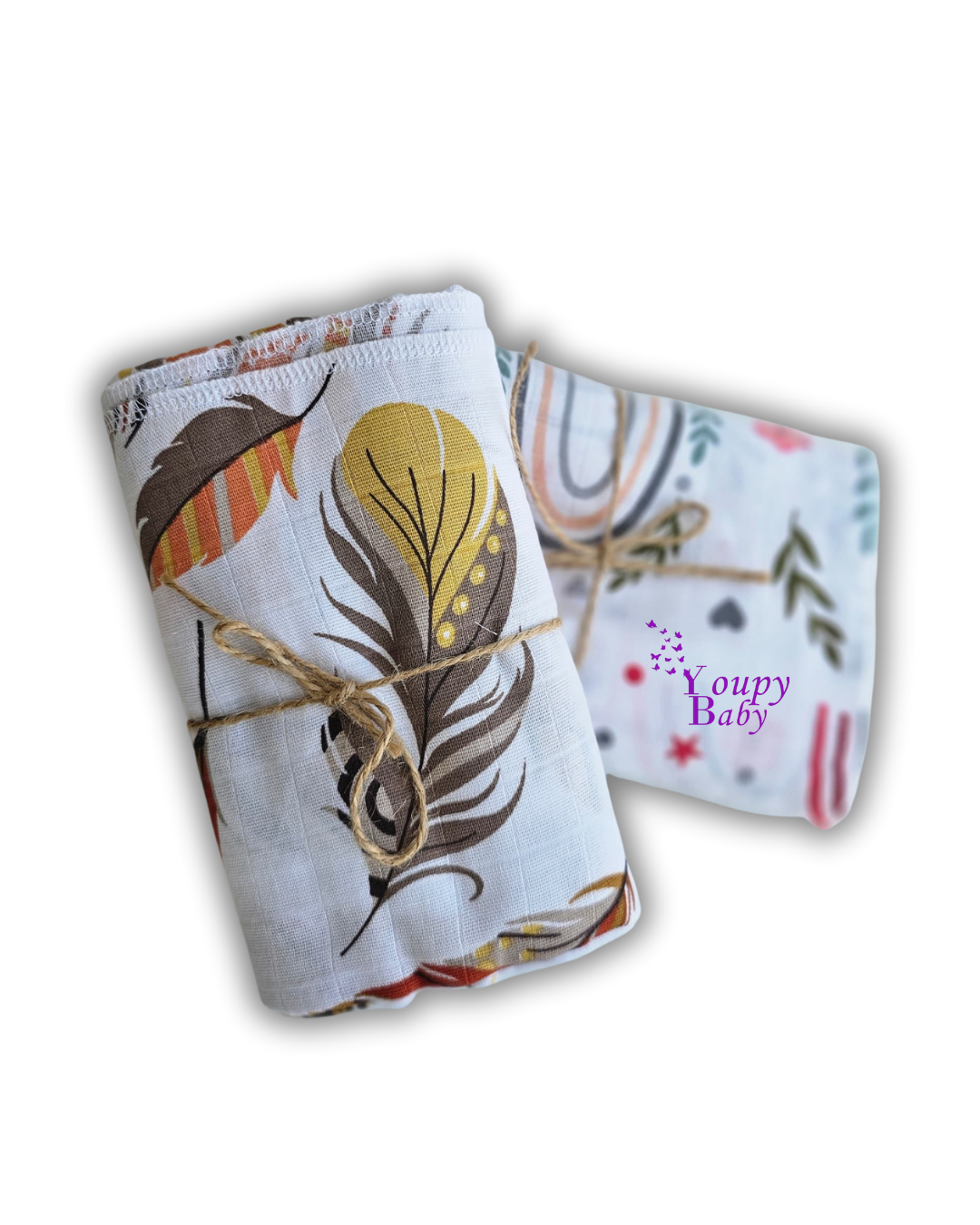 LOT DE 2 LANGE EN MOUSSELINE ET COTON