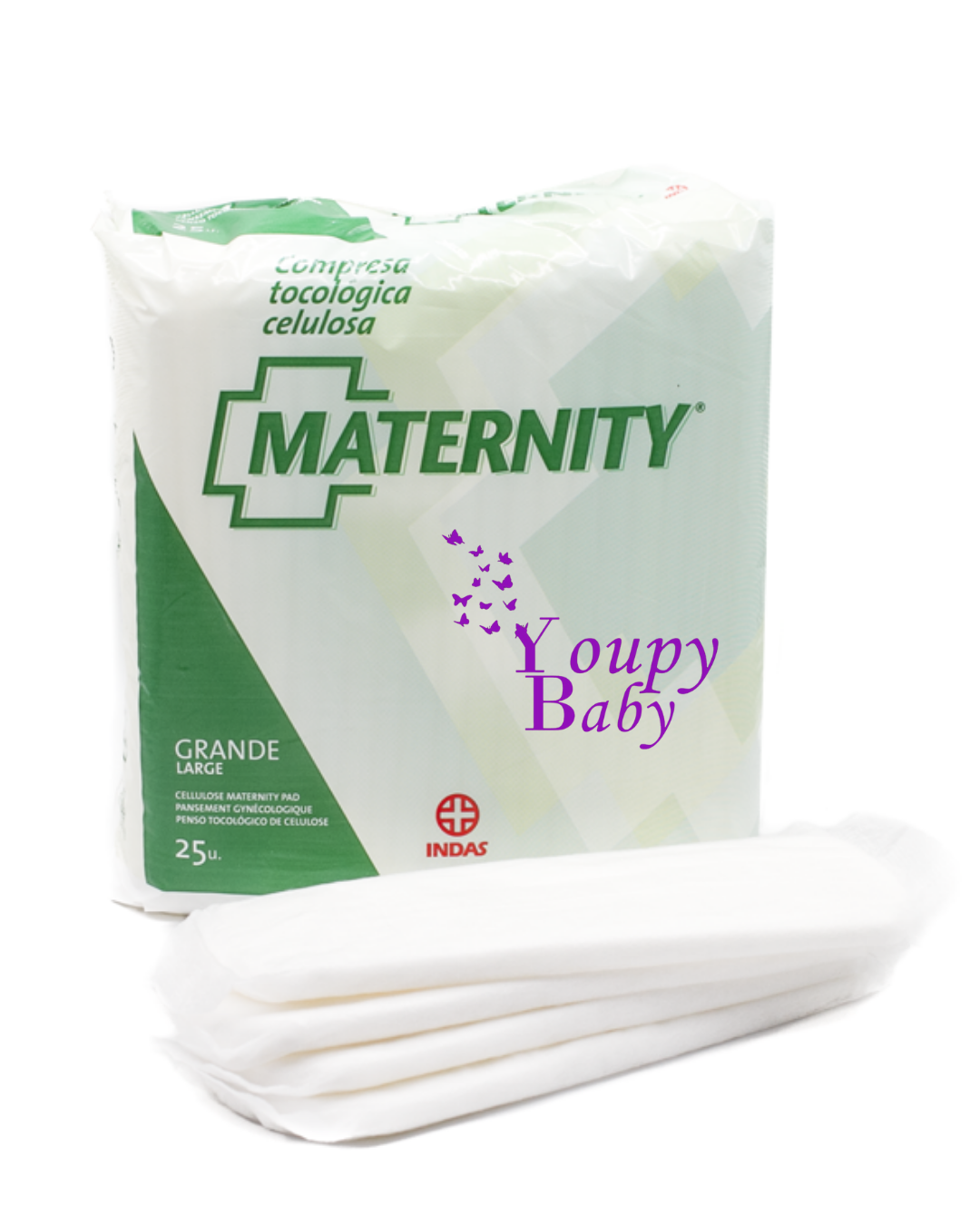 Serviettes hygiéniques de maternité en cellulose ; 25 unités