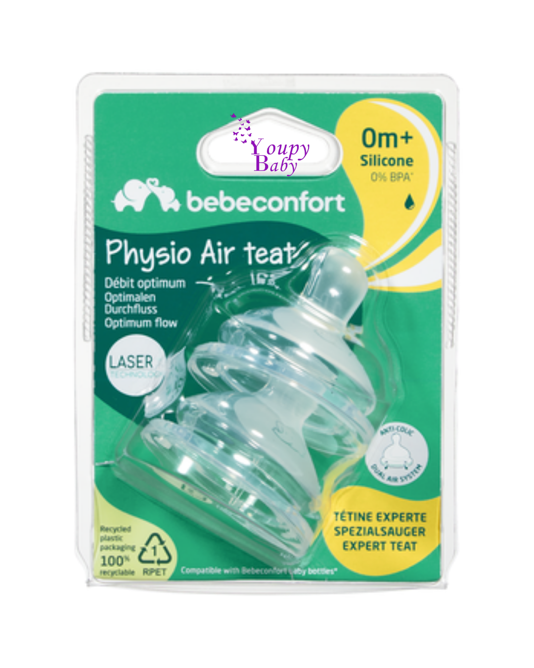 Tétine x2 silicone physio air s 0m+