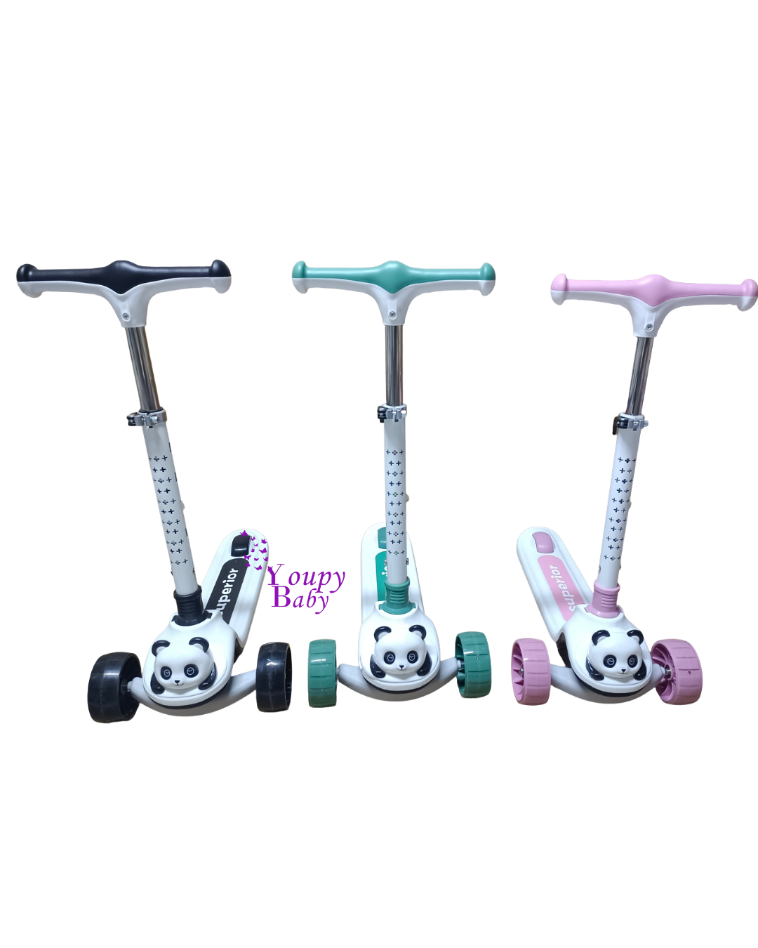 Trottinette enfant “Panda” à LED et musique