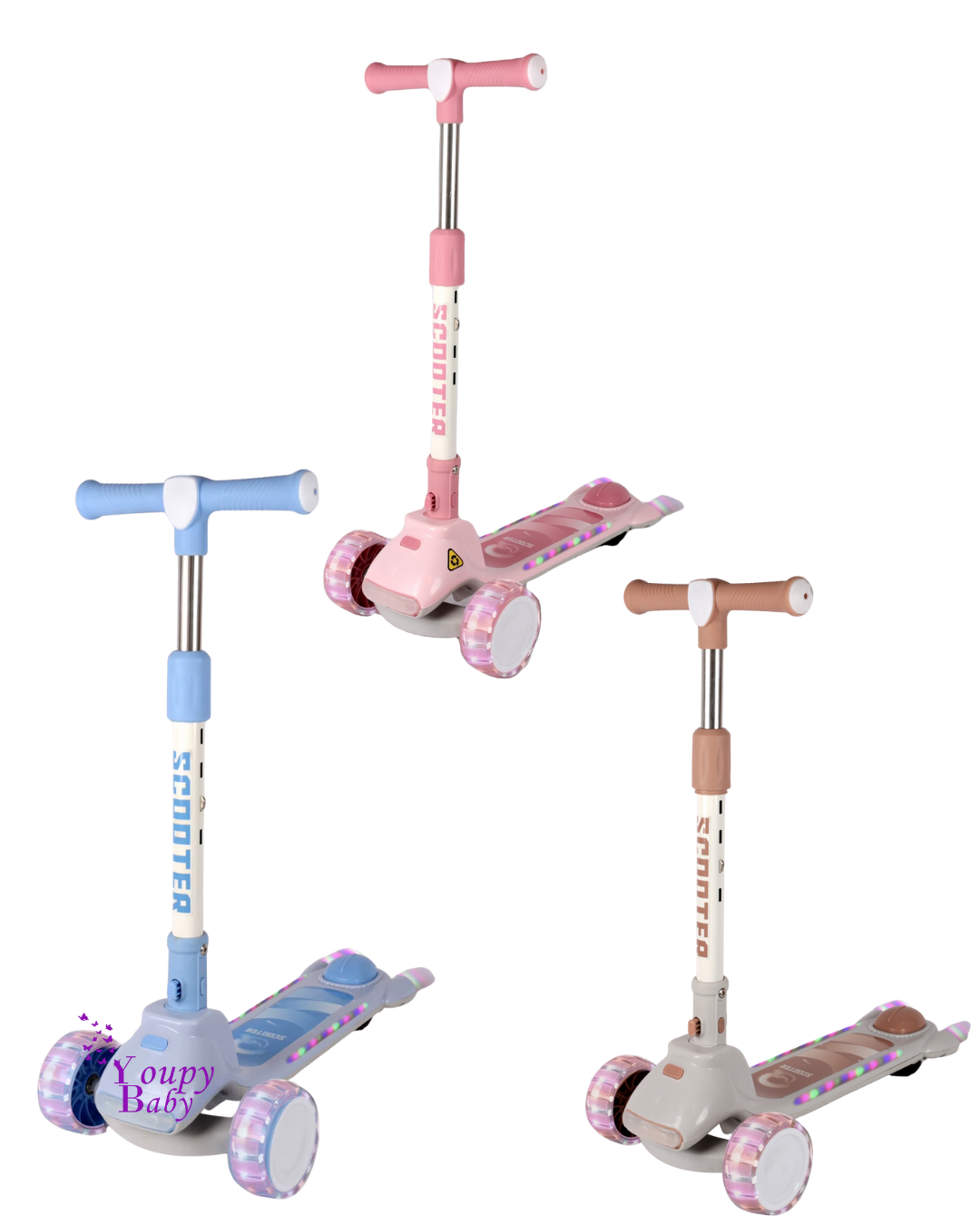 Trottinette lumineuse et musicale