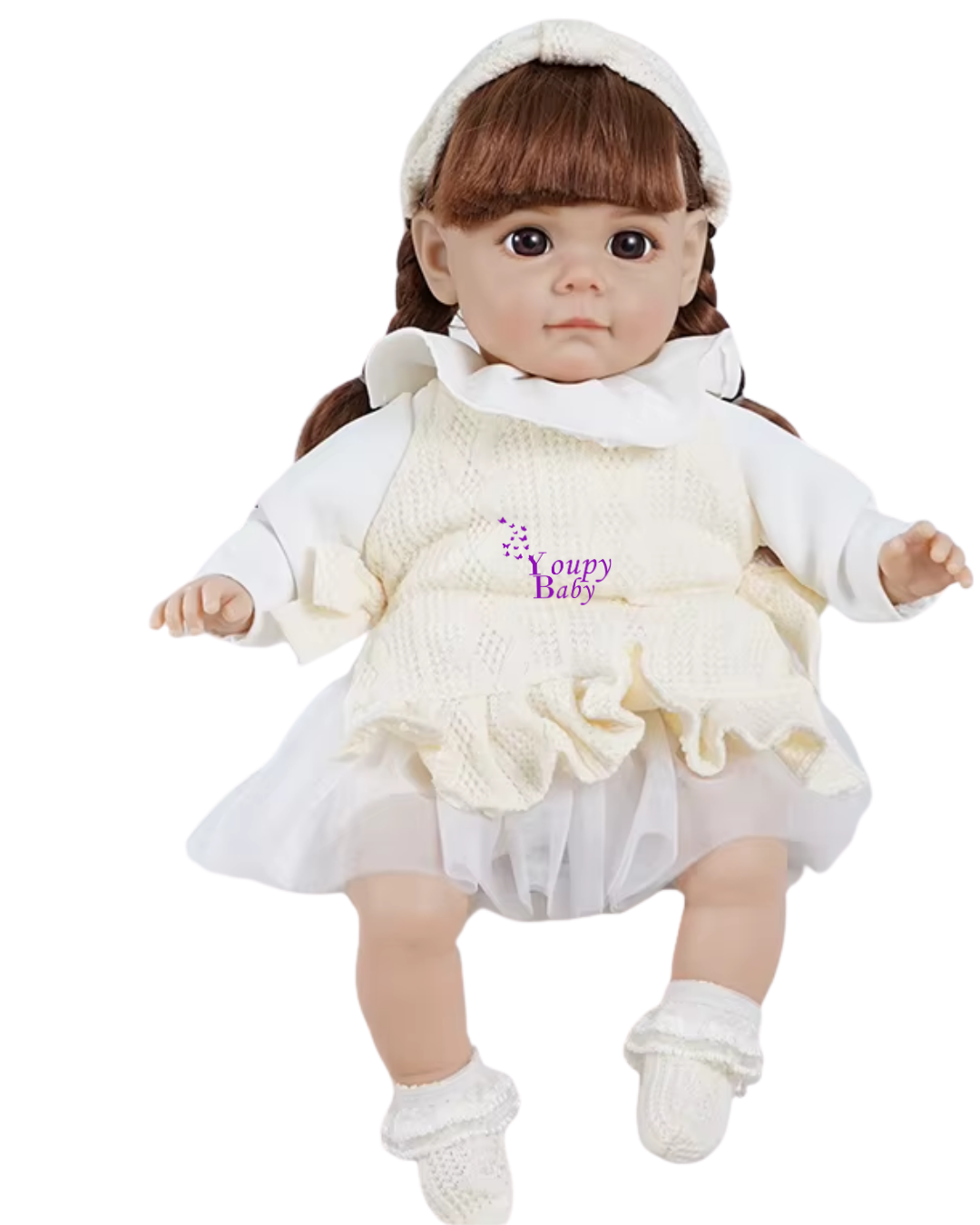 Poupée à corps souple avec 6 sons, 35 cm