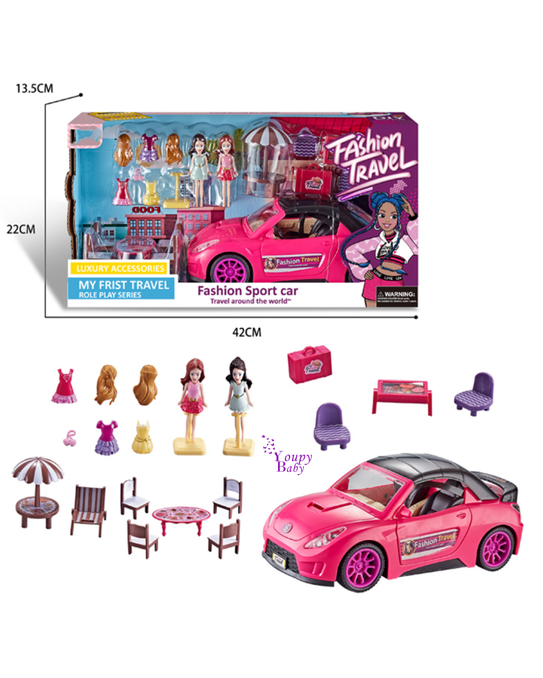 Poupée et voiture de course musicale