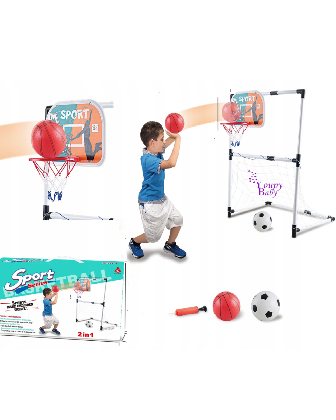 Ensemble de jouets Football, Basketball