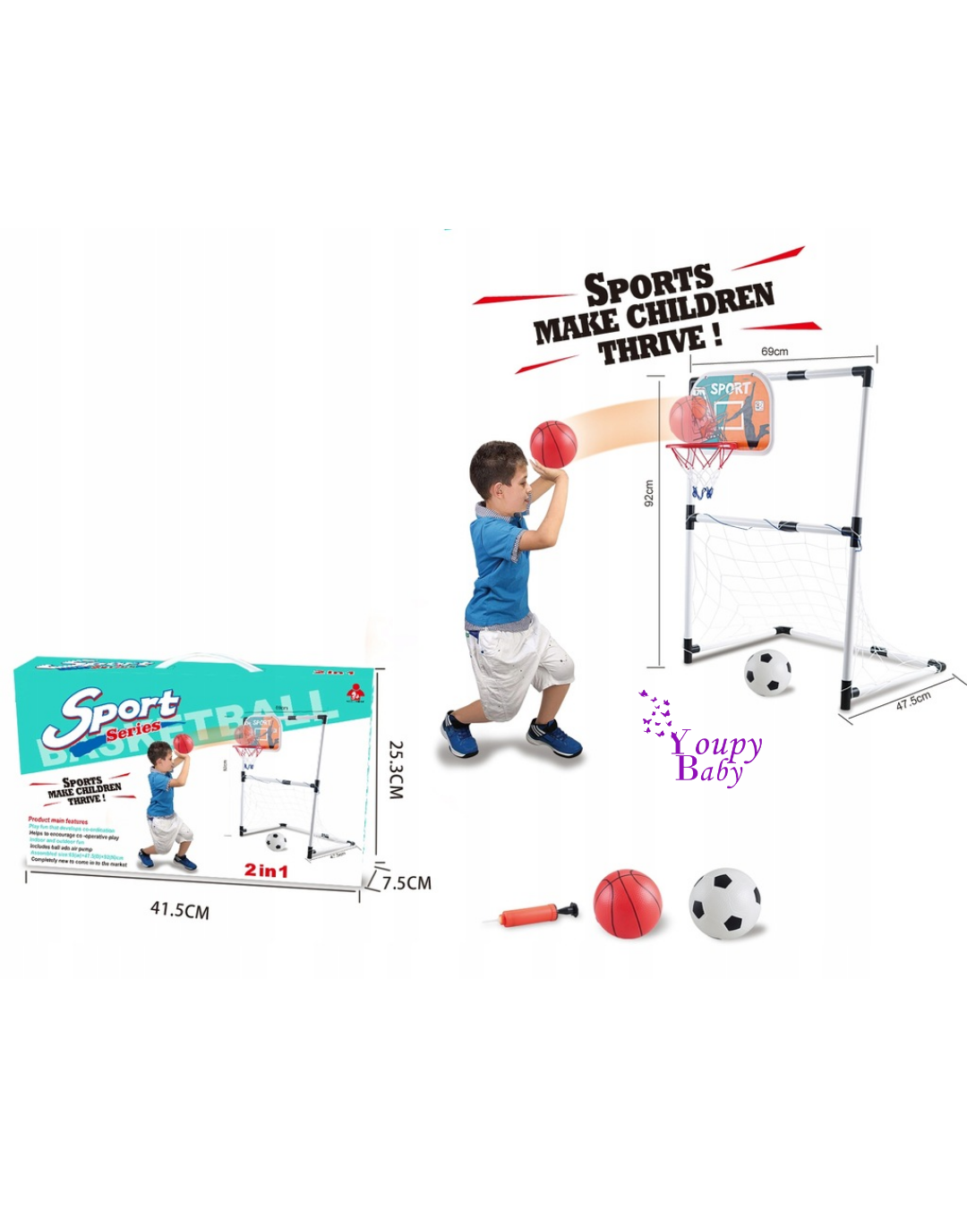 Ensemble de jouets Football, Basketball