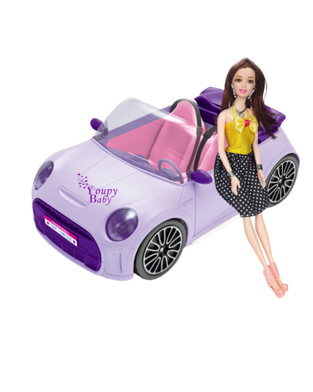 Voiture décapotable violette à friction