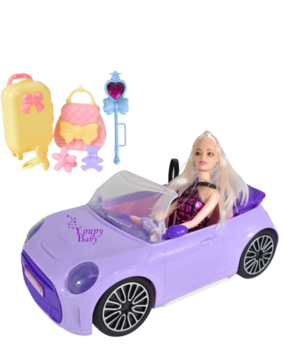 Voiture décapotable violette à friction