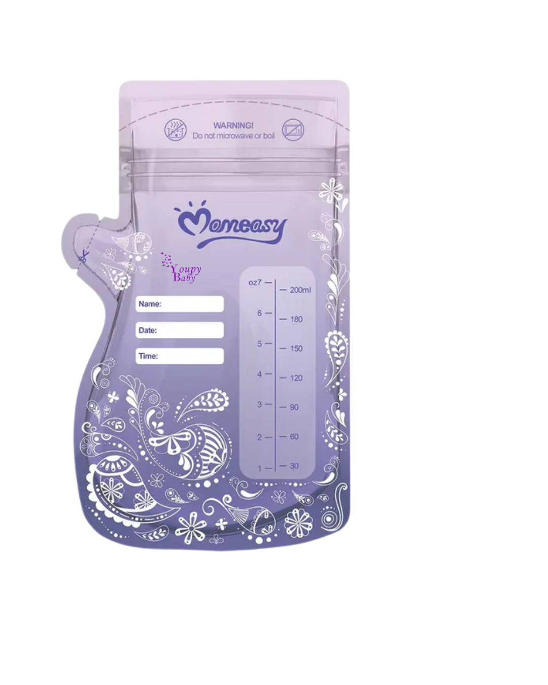 Sachets de conservation de lait maternel Momeasy 180 ml * 25 pièces, sans BPA
