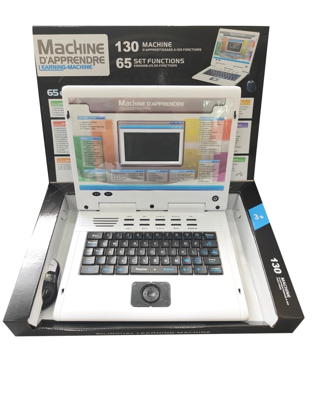 Ordinateur portable avec souris  bilingue pour enfants anglais et Français