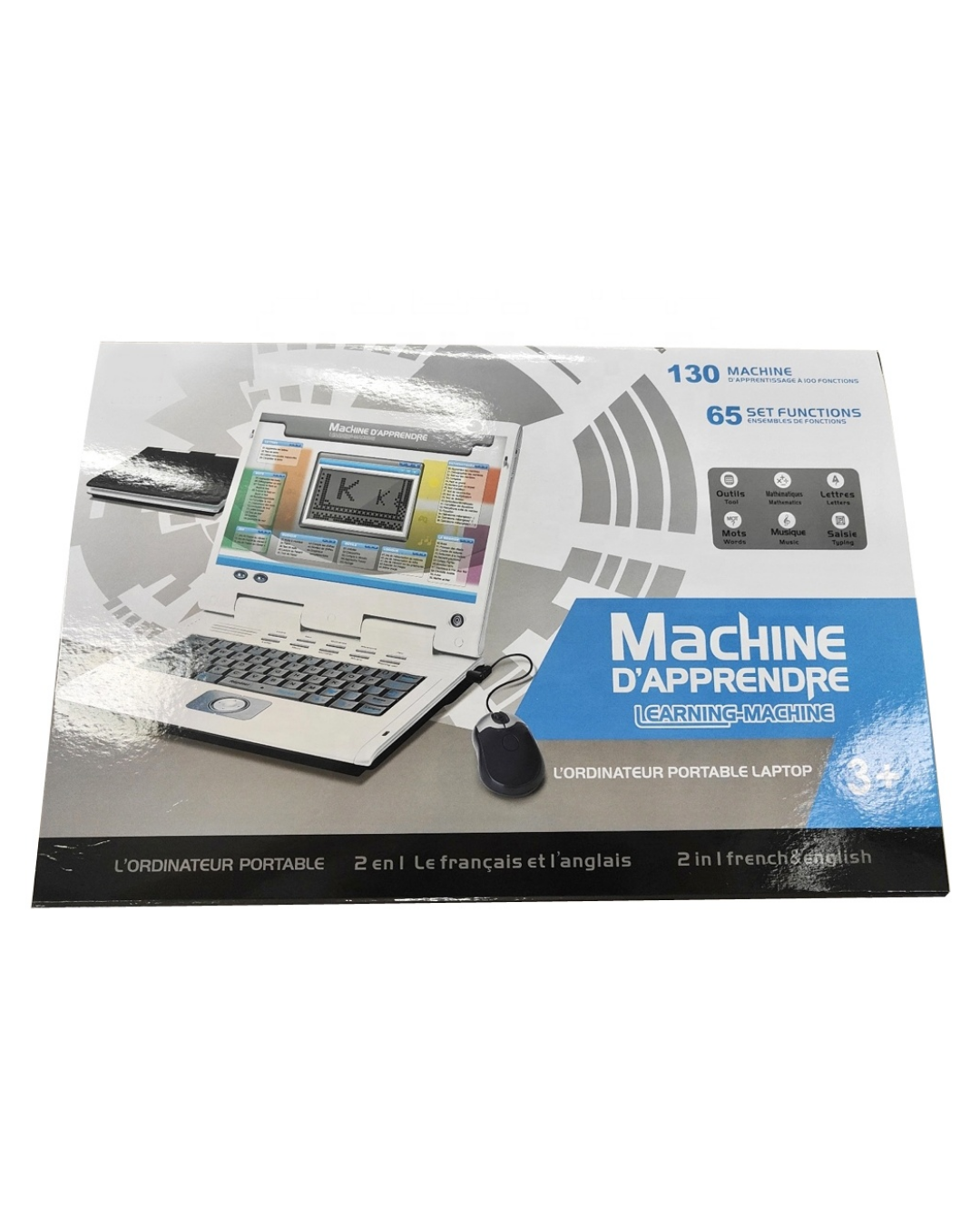 Ordinateur portable avec souris  bilingue pour enfants anglais et Français