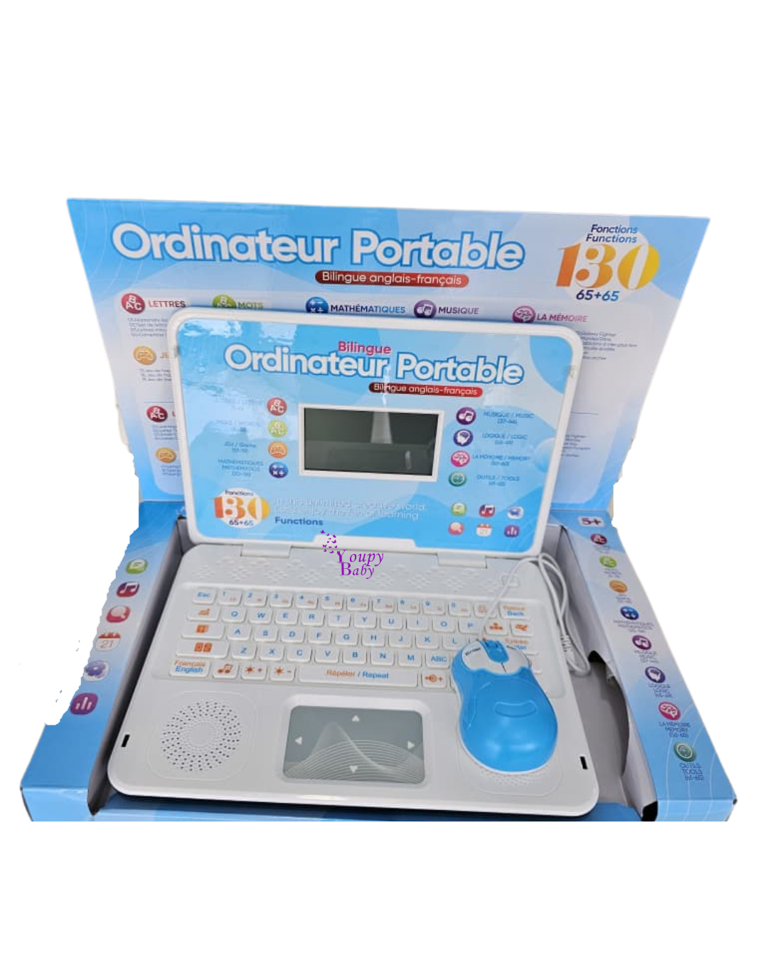 Ordinateur portable avec souris bilingue pour enfants anglais et Français 5+