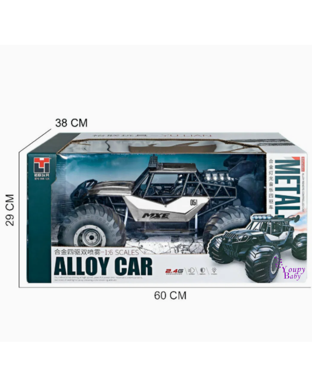 Voiture jouet tout-terrain télécommandée à 4 canaux 6+