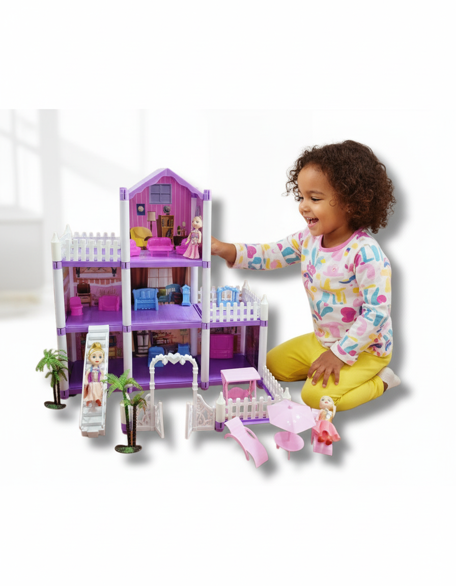 MAGNIFIQUE ENSEMBLE DE CONSTRUCTION DE MAISON DE POUPÉE 3+