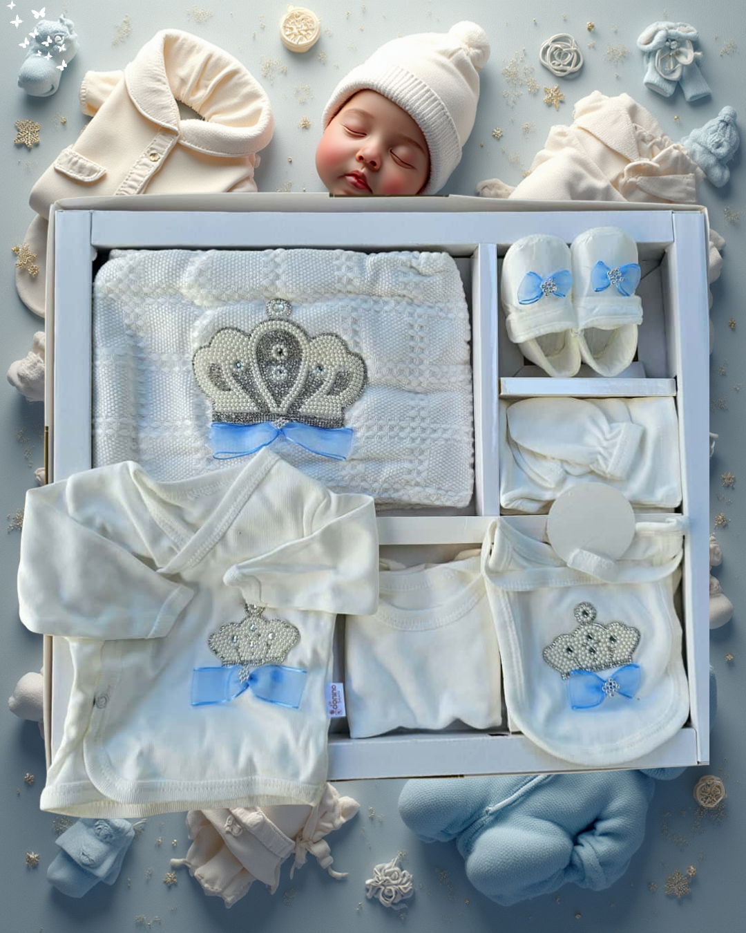 coffret de naissance 11 pièces pour bébé