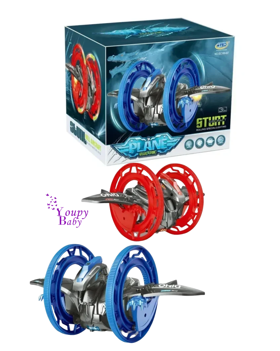 Avion de voltige électrique – Rolling Spécial avec éclairage et musique 3+