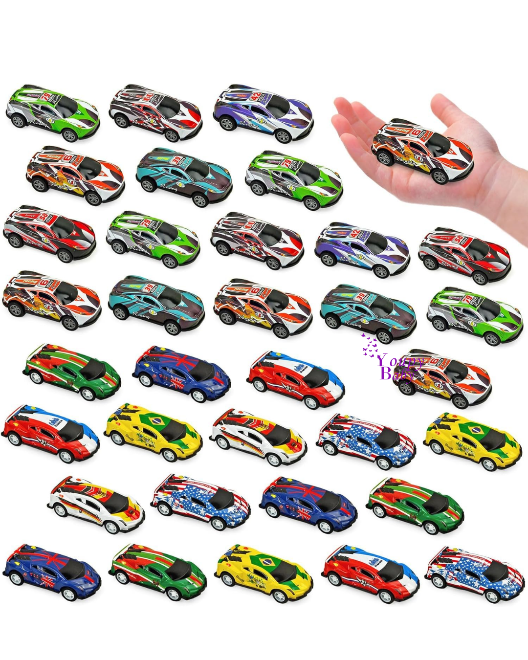 Lot de 32 mini-voitures en métal pour enfants de 2 à 8 ans