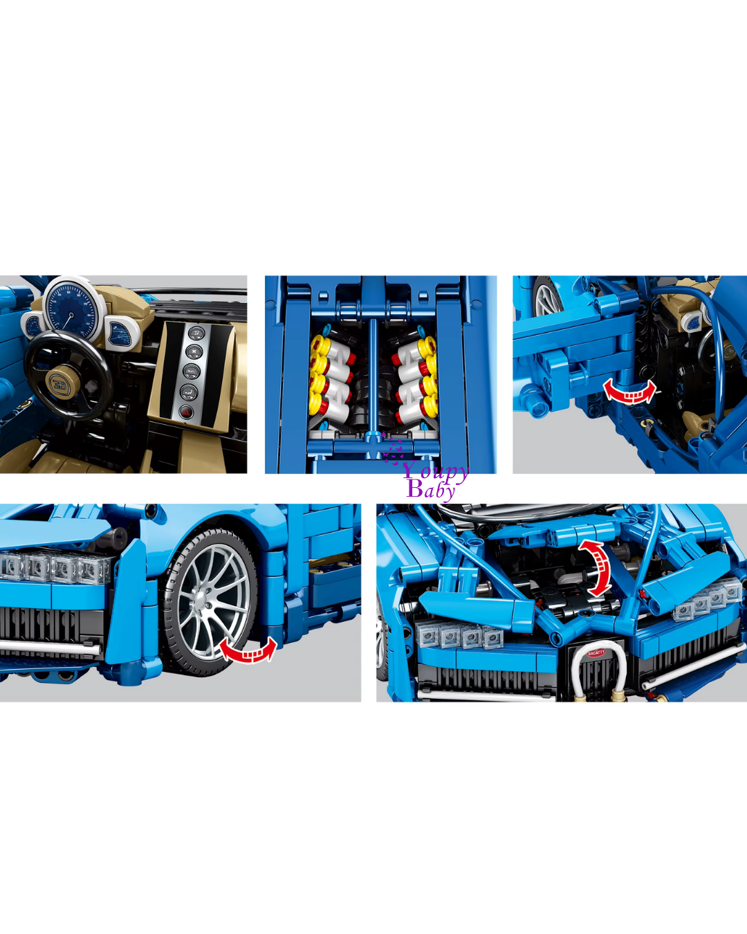 Blocs de construction de voiture de course 1408pcs 6+