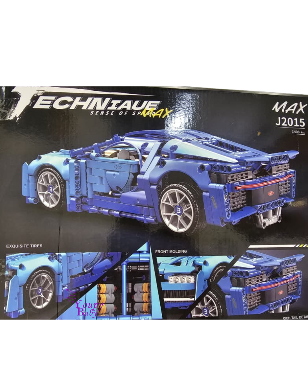 Blocs de construction de voiture de course 1408pcs 6+