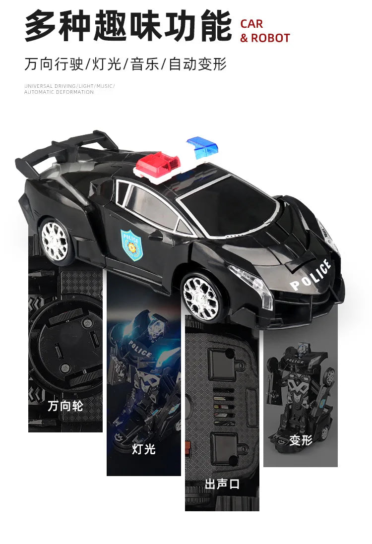 Voiture de Police à 360  Transformable Robot - Noir