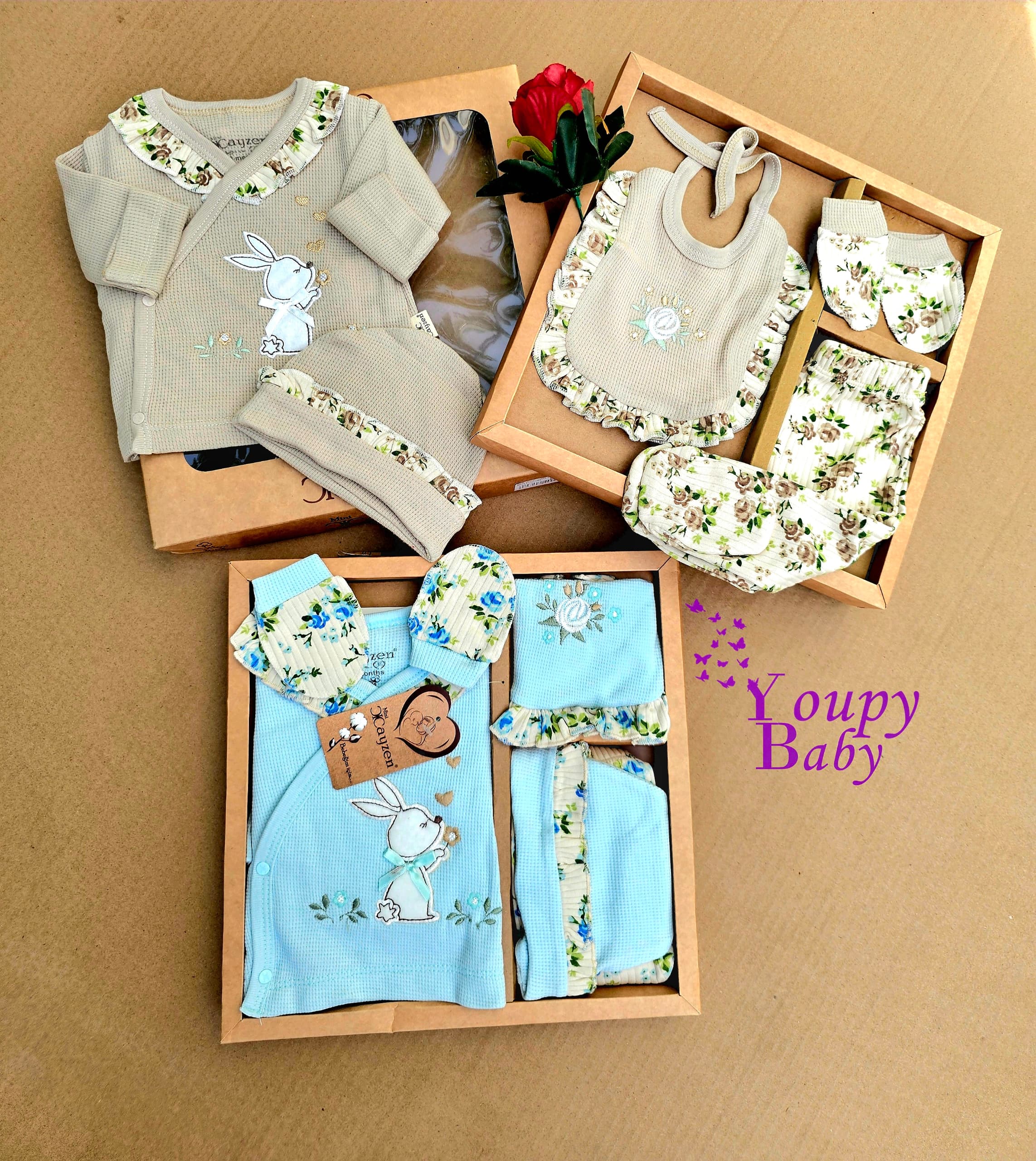 Coffret de  naissance 5 pièces Lapin