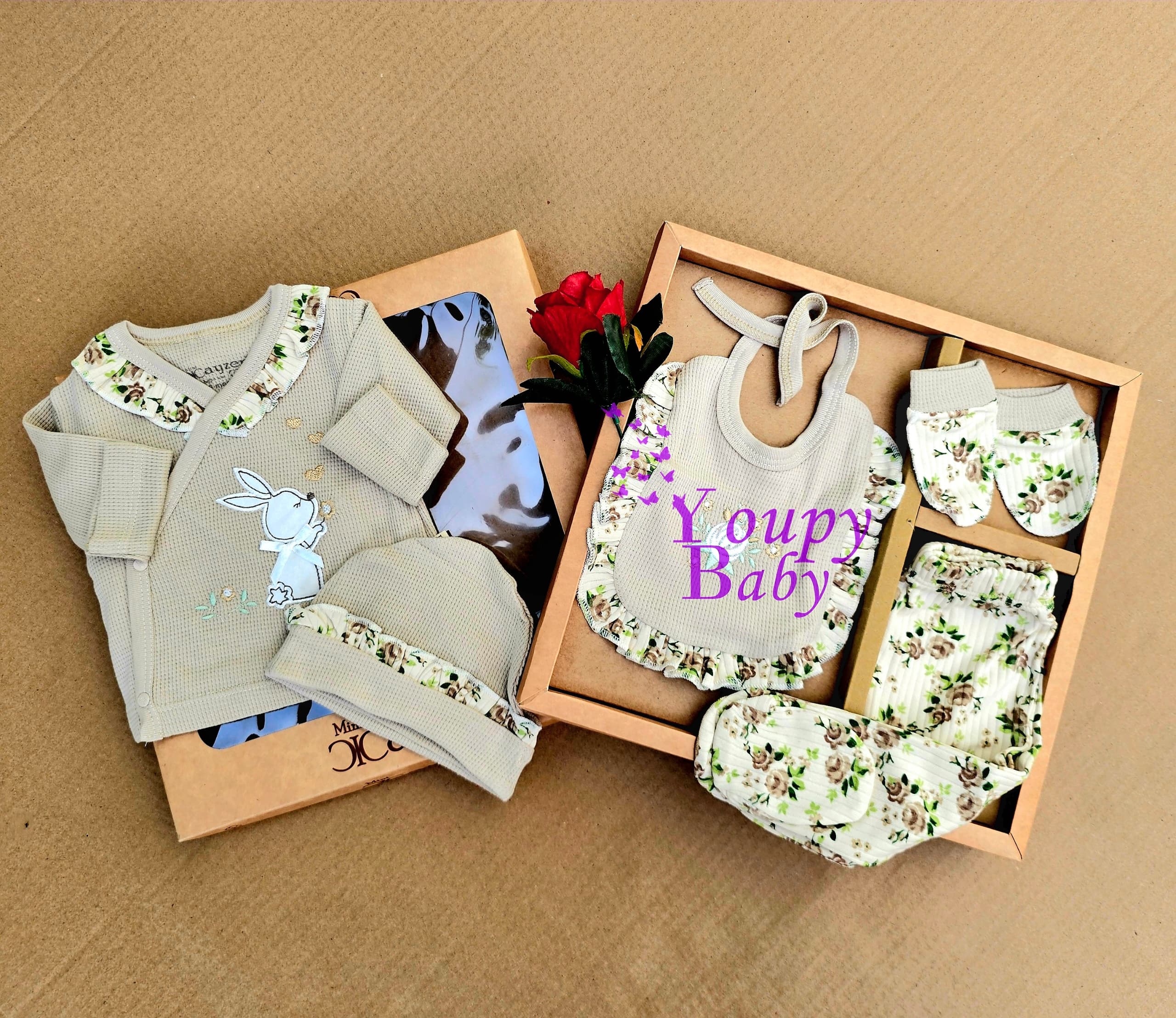 Coffret de  naissance 5 pièces Lapin