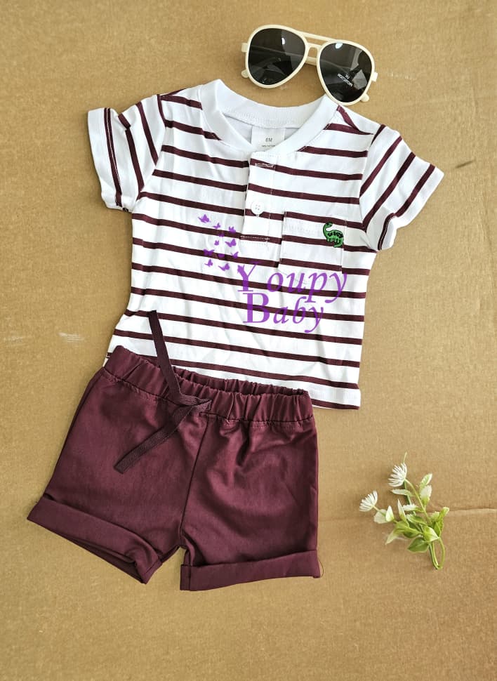 Ensemble garçon rayé avec lunette