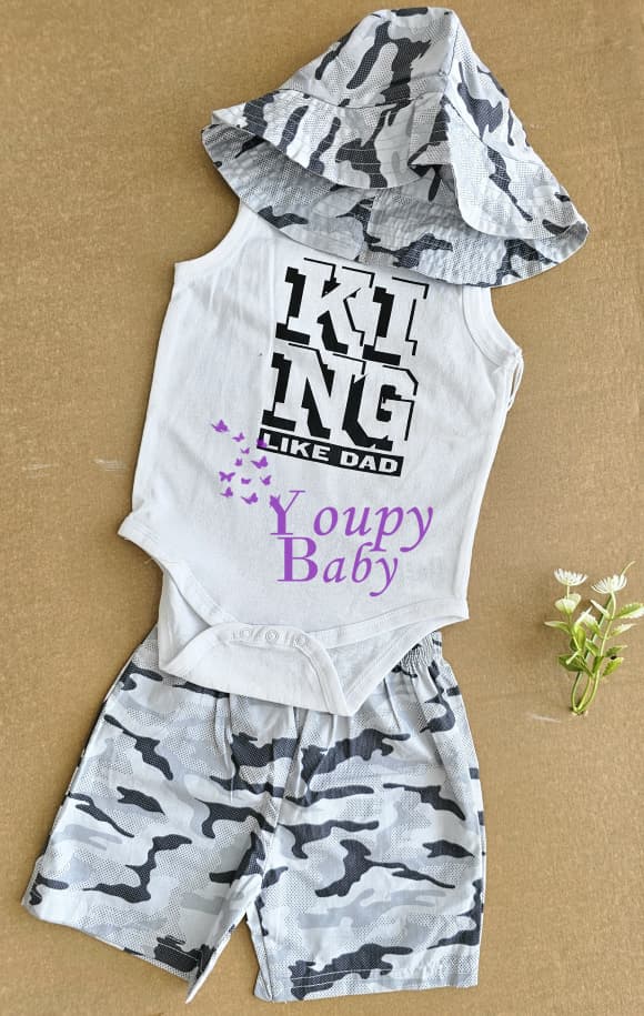 Ensemble bébé garçon “KING LIKE DAD”