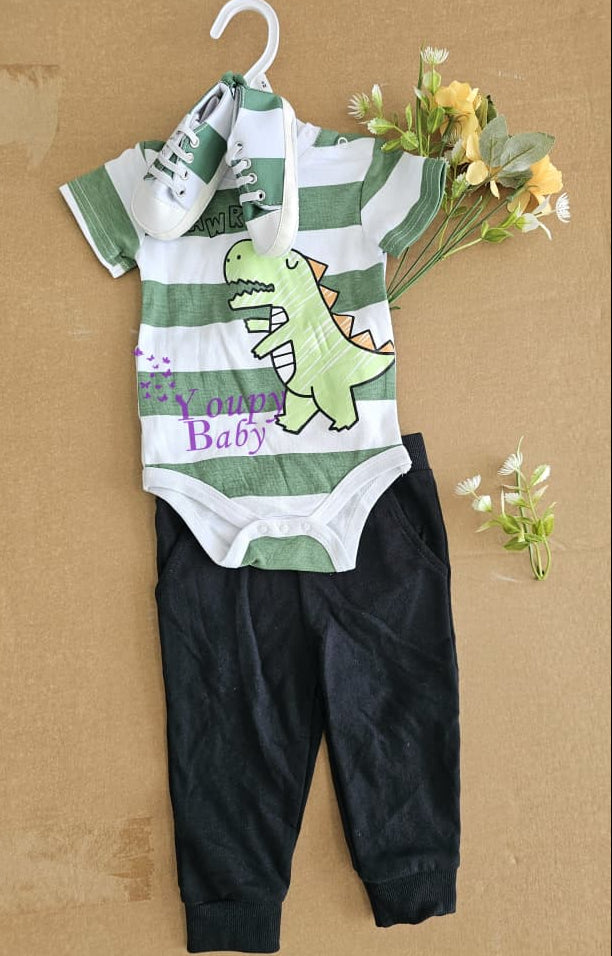 Ensemble bébé garçon “Dino Fun” avec chaussure