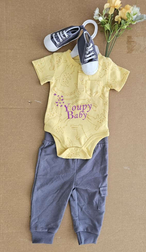 Ensemble bébé garçon “Dino Fun” avec chaussure