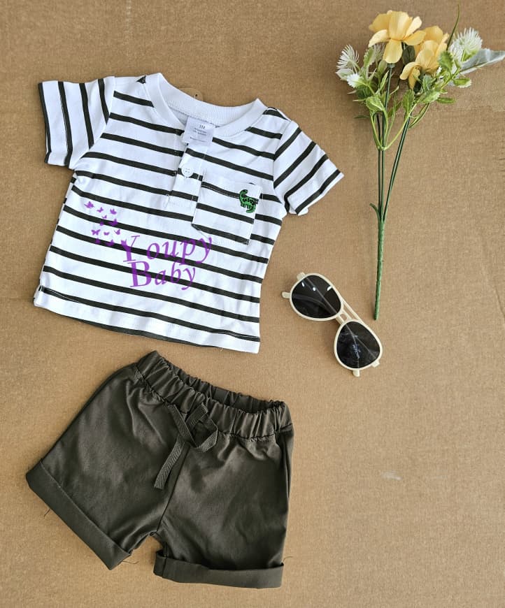 Ensemble garçon rayé avec lunette