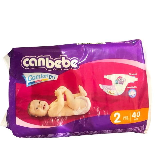 Canbebe Couches Eco Mini - Taille 2 (3 à 6kg) - 40 Pièces