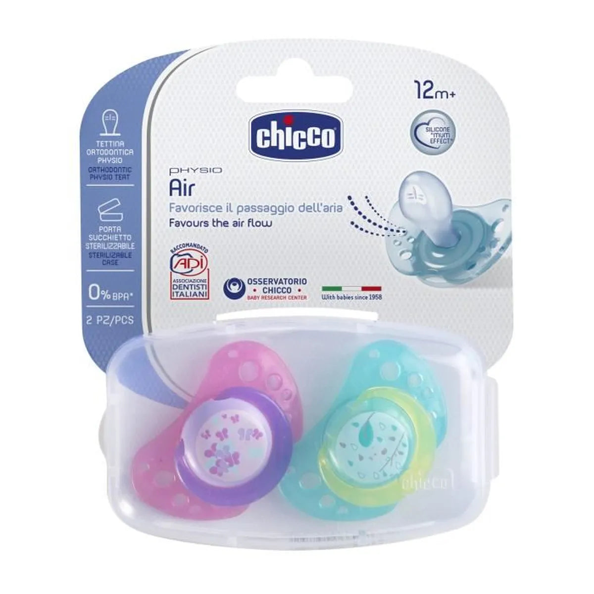 Sucette Physio Chicco (2pièces) 12m+