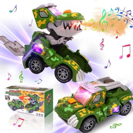 Jouets de voiture transformables en dinosaures